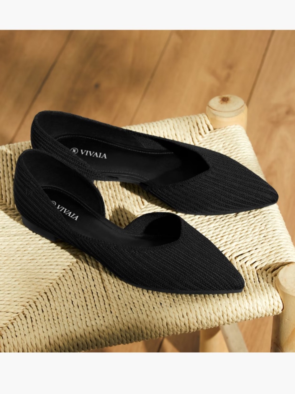 Vivaia Pointed-Toe D'Orsay Flats Melia Size 38.5EU